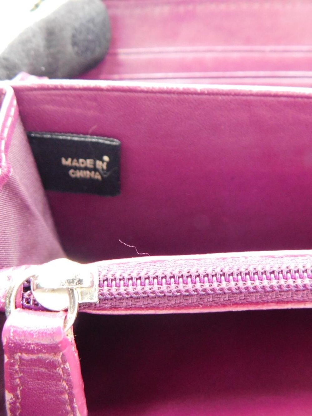 Coach Zoe Double Buckle Zip Around Clutch Wallet | Black Leather | Purple | VGUC - Picture 11 of 14